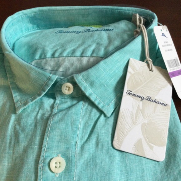 Tommy Bahama Sea Glass Breeze Lone Sleeve Linen Shirt New - Picture 2 of 14